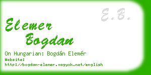 elemer bogdan business card