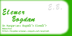 elemer bogdan business card